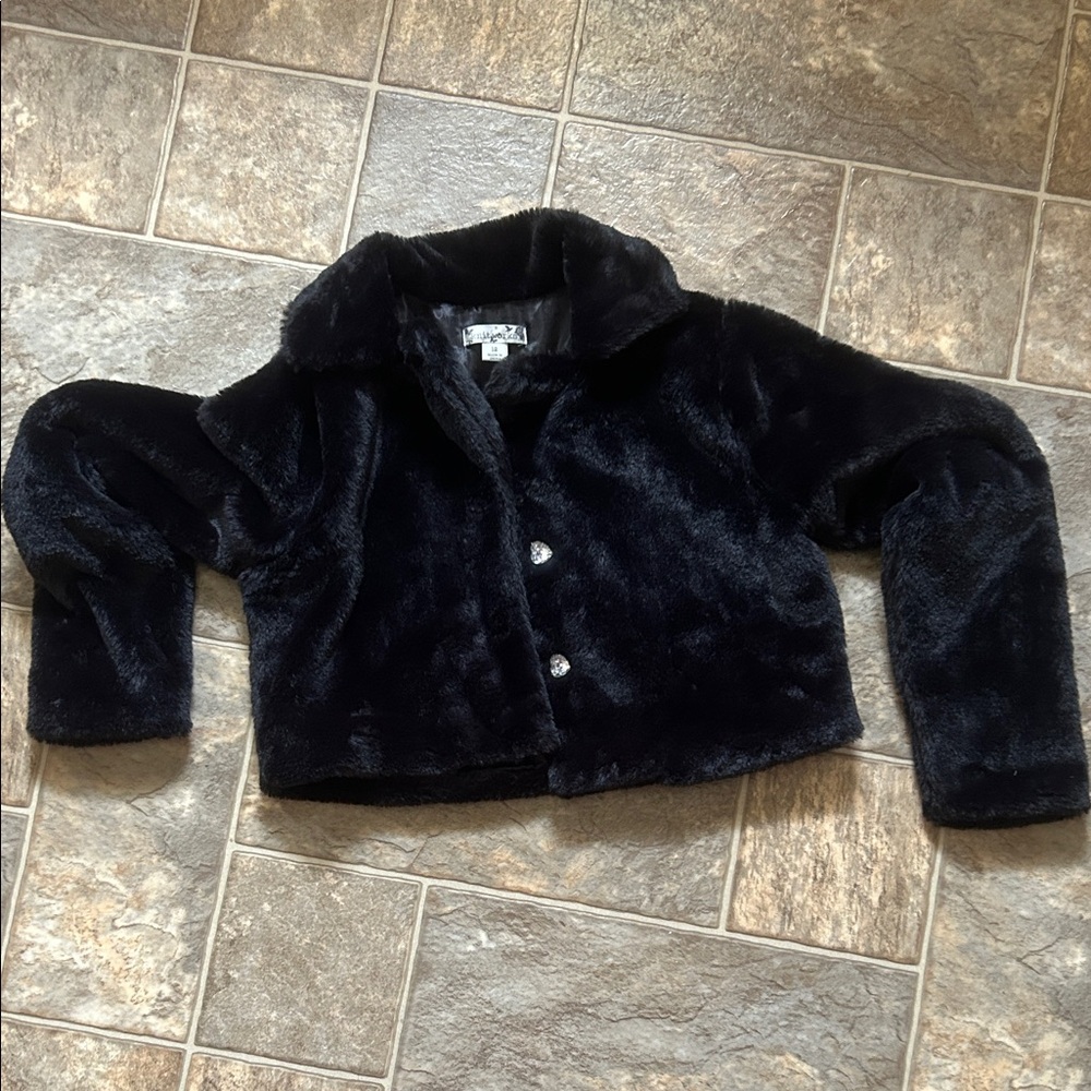 Knitworks Black Faux Fur Kids Jacket